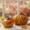 Glitzhome® Large Glass Pumpkin, Multicolor Stripes